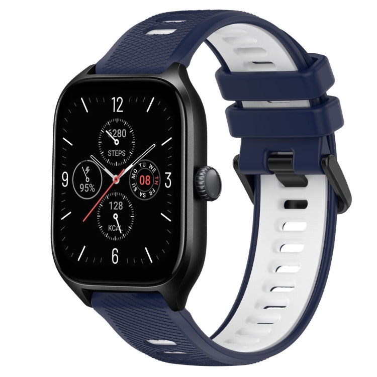 For Amazfit GTS 4 20mm Sports Two-Color Silicone Watch Band(Midnight Blue+White) -  by PMC TechLife | Online Shopping South Africa | PMC TechLife