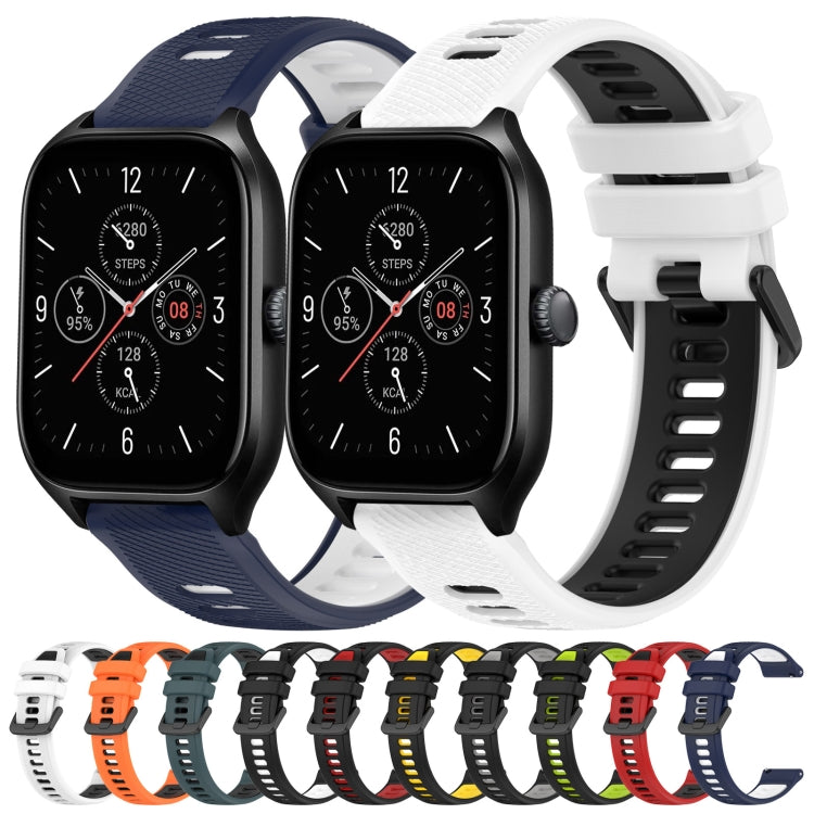 For Amazfit GTS 4 20mm Sports Two-Color Silicone Watch Band(Black+Red)