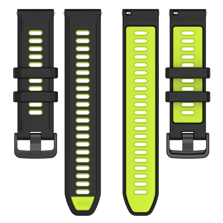 For Amazfit GTS 3 20mm Sports Two-Color Silicone Watch Band(Black+White)
