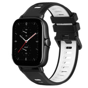 For Amazfit GTS 2E 20mm Sports Two-Color Silicone Watch Band(Black+White)