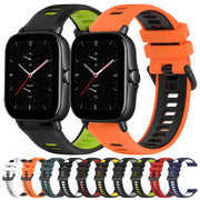 For Amazfit GTS 2E 20mm Sports Two-Color Silicone Watch Band(Black+White)