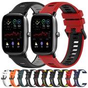 For Amazfit GTS 2 Mini 20mm Sports Two-Color Silicone Watch Band(Black+White)