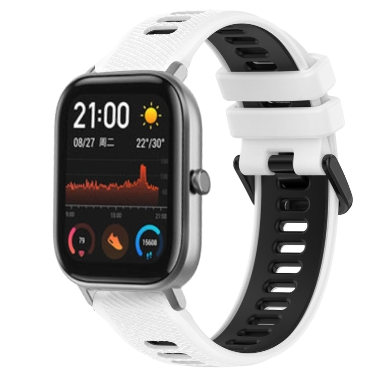 For Amazfit GTS 20mm Sports Two-Color Silicone Watch Band(White+Black) -  by PMC TechLife | Online Shopping South Africa | PMC TechLife