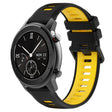 For Amazfit GTR 42mm 20mm Sports Two-Color Silicone Watch Band(Black+Yellow) - Smart Wear by PMC TechLife | Online Shopping South Africa | PMC TechLife