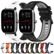 For Amazfit GTS 4 Mini 20mm Sports Two-Color Silicone Watch Band(Black+Red)