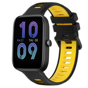 For Amazfit Bip3 20mm Sports Two-Color Silicone Watch Band(Black+Yellow)