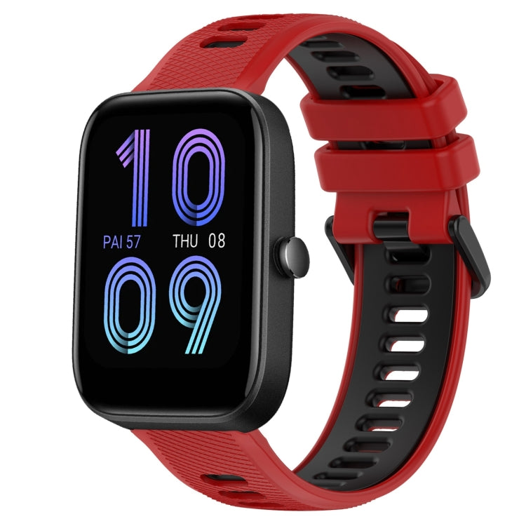 For Amazfit Bip3 20mm Sports Two-Color Silicone Watch Band(Red+Black) -  by PMC TechLife | Online Shopping South Africa | PMC TechLife