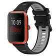 For Amazfit Bip 1S 20mm Sports Two-Color Silicone Watch Band(Black+Grey) - Smart Wear by PMC TechLife | Online Shopping South Africa | PMC TechLife