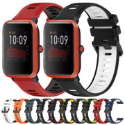 For Amazfit Bip 1S 20mm Sports Two-Color Silicone Watch Band(Black+Grey)