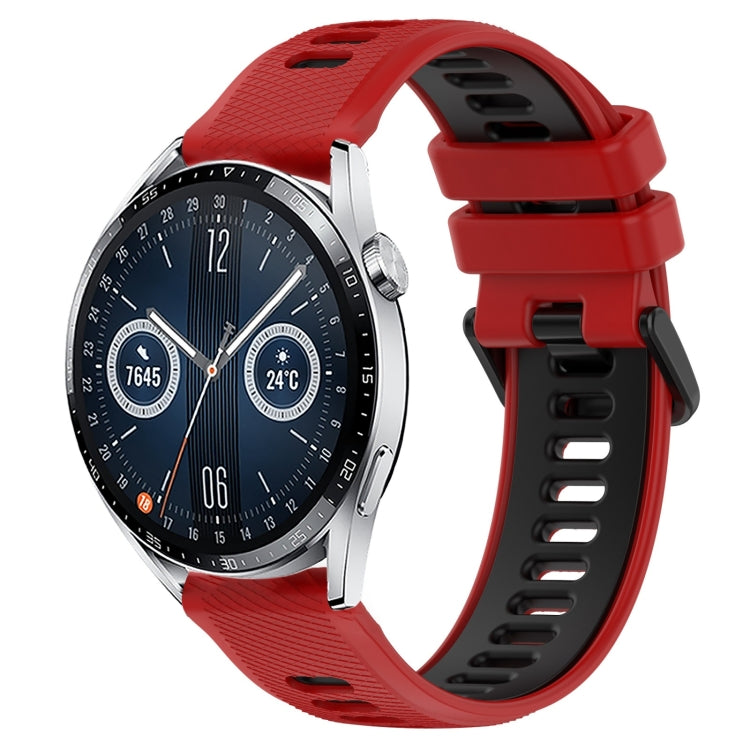 For Huawei Watch GT3 42mm 20mm Sports Two-Color Silicone Watch Band(Red+Black) - Smart Wear by PMC TechLife | Online Shopping South Africa | PMC TechLife