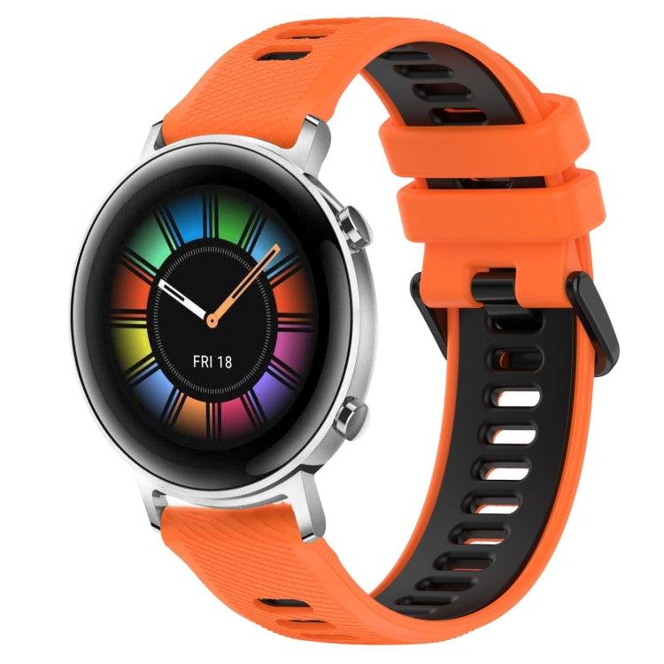 For Huawei Watch GT2 42mm 20mm Sports Two-Color Silicone Watch Band(Orange+Black) -  by PMC TechLife | Online Shopping South Africa | PMC TechLife