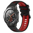 For Huawei Watch 2 20mm Sports Two-Color Silicone Watch Band(Black+Red) - Smart Wear by PMC TechLife | Online Shopping South Africa | PMC TechLife