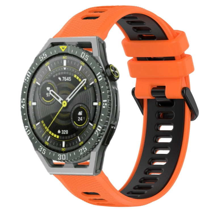 For Huawei Watch GT3 SE 22mm Sports Two-Color Silicone Watch Band(Orange+Black) - Smart Wear by PMC TechLife | Online Shopping South Africa | PMC TechLife
