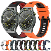 For Honor Magic Watch 2 46mm 22mm Sports Two-Color Silicone Watch Band(Red+Black)