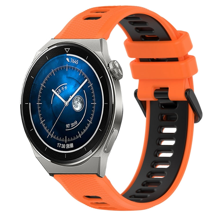 For Huawei Watch GT3 Pro 46mm 22mm Sports Two-Color Silicone Watch Band(Orange+Black) - Smart Wear by PMC TechLife | Online Shopping South Africa | PMC TechLife