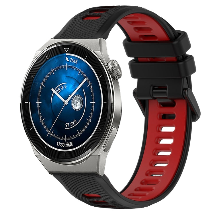 For Huawei Watch GT3 Pro 46mm 22mm Sports Two-Color Silicone Watch Band(Black+Red) - Smart Wear by PMC TechLife | Online Shopping South Africa | PMC TechLife