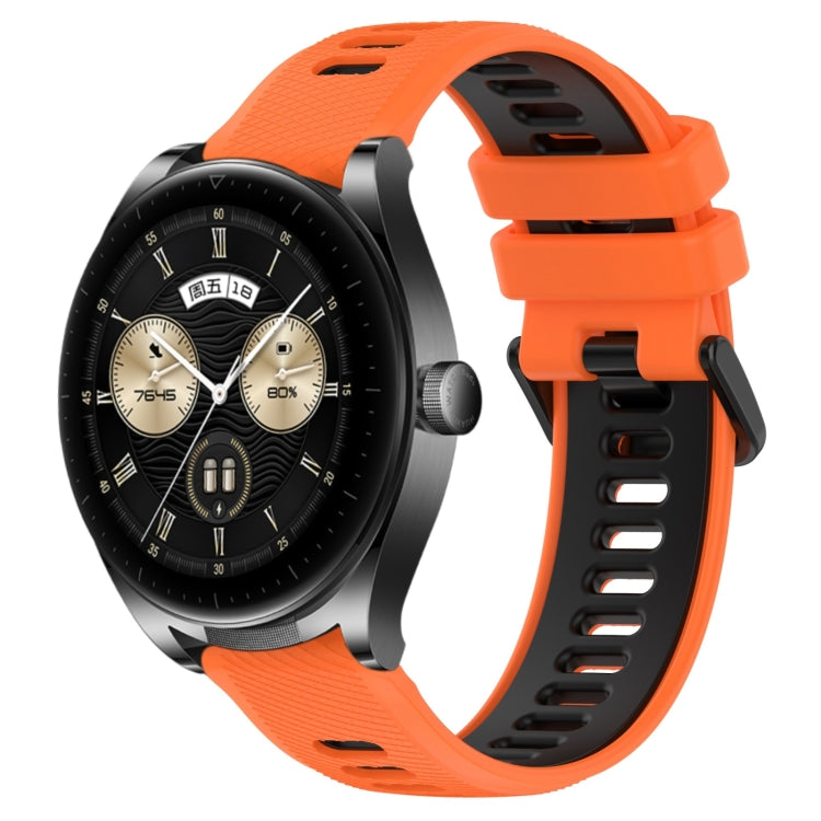 For Huawei Watch Buds 22mm Sports Two-Color Silicone Watch Band(Orange+Black) - Smart Wear by PMC TechLife | Online Shopping South Africa | PMC TechLife