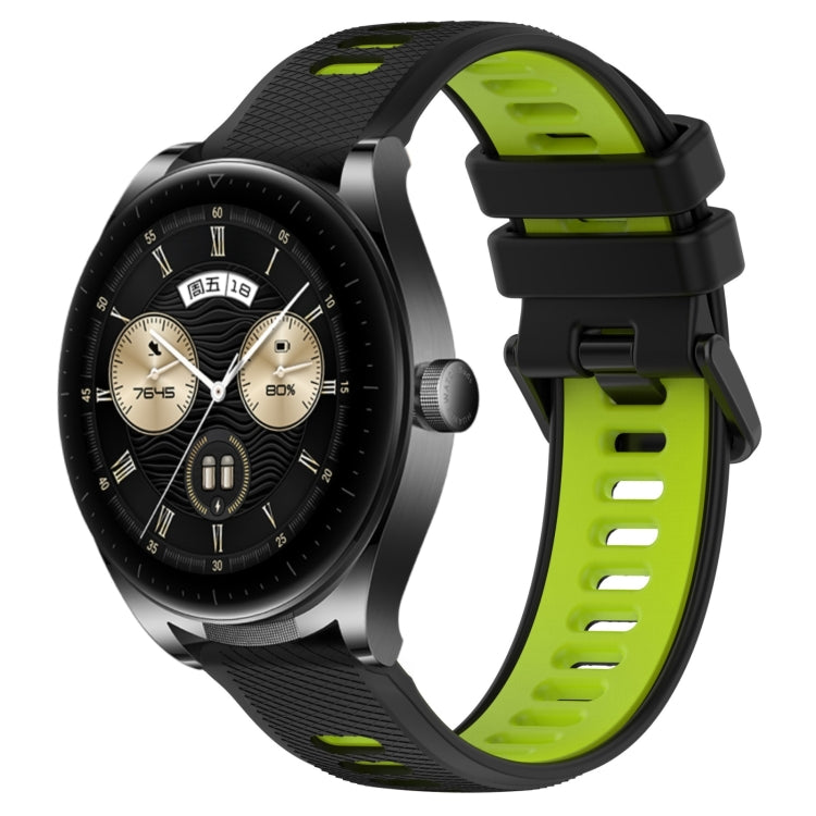 For Huawei Watch Buds 22mm Sports Two-Color Silicone Watch Band(Black+Green) - Smart Wear by PMC TechLife | Online Shopping South Africa | PMC TechLife