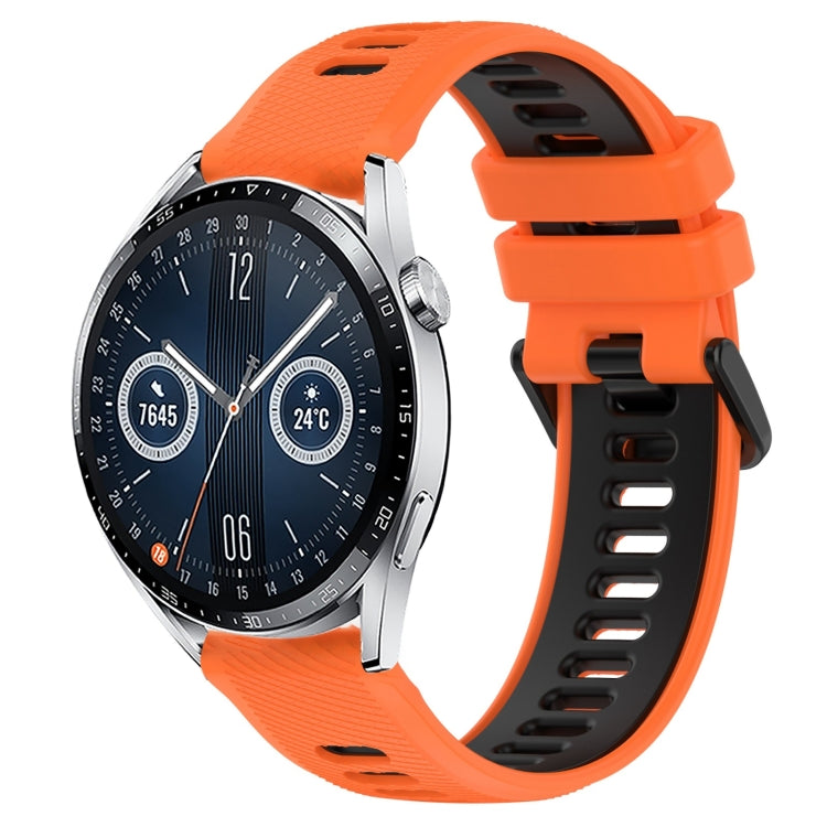 For Huawei Watch GT3 46mm 22mm Sports Two-Color Silicone Watch Band(Orange+Black) -  by PMC TechLife | Online Shopping South Africa | PMC TechLife