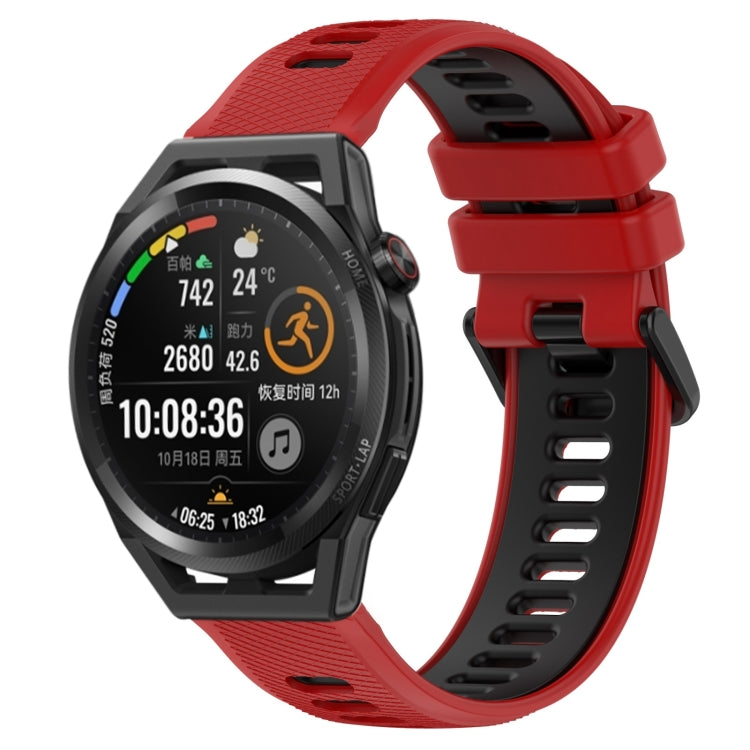For Huawei Watch GT Runner 22mm Sports Two-Color Silicone Watch Band(Red+Black) - Smart Wear by PMC TechLife | Online Shopping South Africa | PMC TechLife