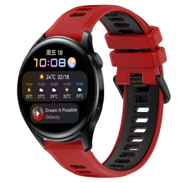For Huawei Watch 3 22mm Sports Two-Color Silicone Watch Band(Red+Black) - Smart Wear by PMC TechLife | Online Shopping South Africa | PMC TechLife
