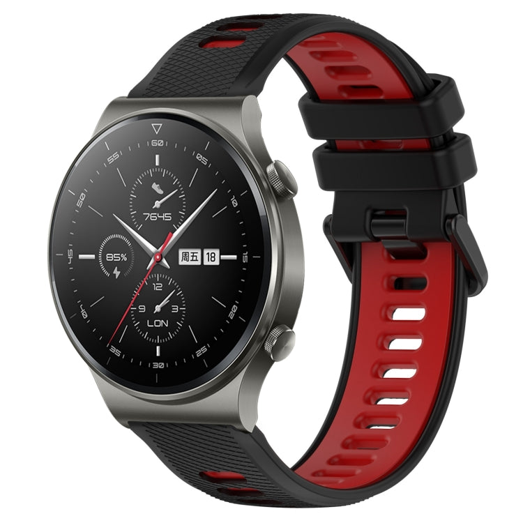 For Huawei GT2 Pro 22mm Sports Two-Color Silicone Watch Band(Black+Red) - Smart Wear by PMC TechLife | Online Shopping South Africa | PMC TechLife