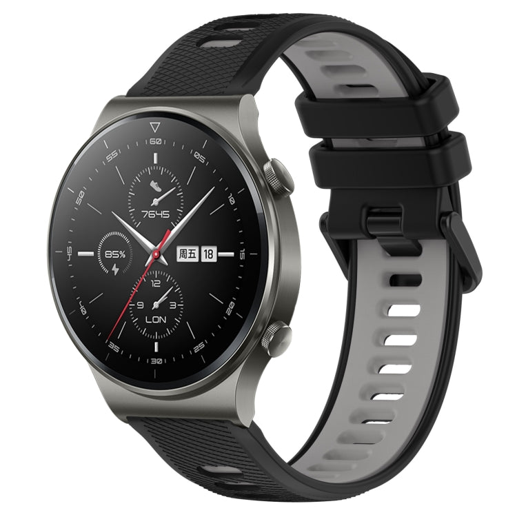 For Huawei GT2 Pro 22mm Sports Two-Color Silicone Watch Band(Black+Grey) - Smart Wear by PMC TechLife | Online Shopping South Africa | PMC TechLife