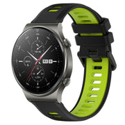 For Huawei GT2 Pro 22mm Sports Two-Color Silicone Watch Band(Black+Green)