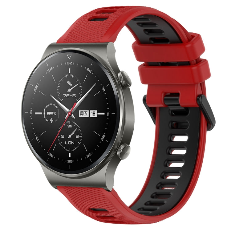 For Huawei GT2 Pro 22mm Sports Two-Color Silicone Watch Band(Red+Black) - Smart Wear by PMC TechLife | Online Shopping South Africa | PMC TechLife
