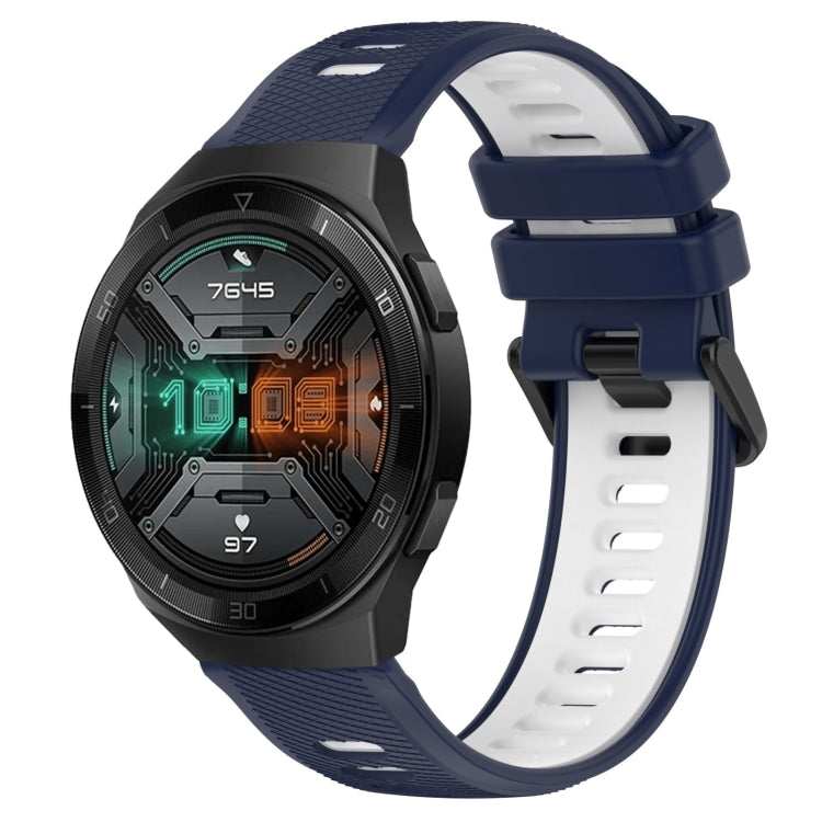 For Huawei Watch GT 2E 22mm Sports Two-Color Silicone Watch Band(Midnight Blue+White) - Smart Wear by PMC TechLife | Online Shopping South Africa | PMC TechLife