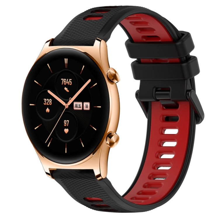 For Honor Watch GS 3 22mm Sports Two-Color Silicone Watch Band(Black+Red) - Smart Wear by PMC TechLife | Online Shopping South Africa | PMC TechLife