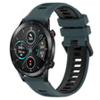 For Honor Magic Watch 2 46mm 22mm Sports Two-Color Silicone Watch Band(Olive Green+Black) - Smart Wear by PMC TechLife | Online Shopping South Africa | PMC TechLife