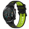For Honor Magic Watch 2 46mm 22mm Sports Two-Color Silicone Watch Band(Black+Green) - Smart Wear by PMC TechLife | Online Shopping South Africa | PMC TechLife