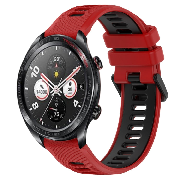 For Honor Watch Dream 22mm Sports Two-Color Silicone Watch Band(Red+Black) - Smart Wear by PMC TechLife | Online Shopping South Africa | PMC TechLife