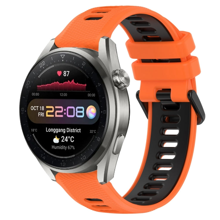 For Huawei Watch 3 Pro New 22mm Sports Two-Color Silicone Watch Band(Orange+Black) - Smart Wear by PMC TechLife | Online Shopping South Africa | PMC TechLife