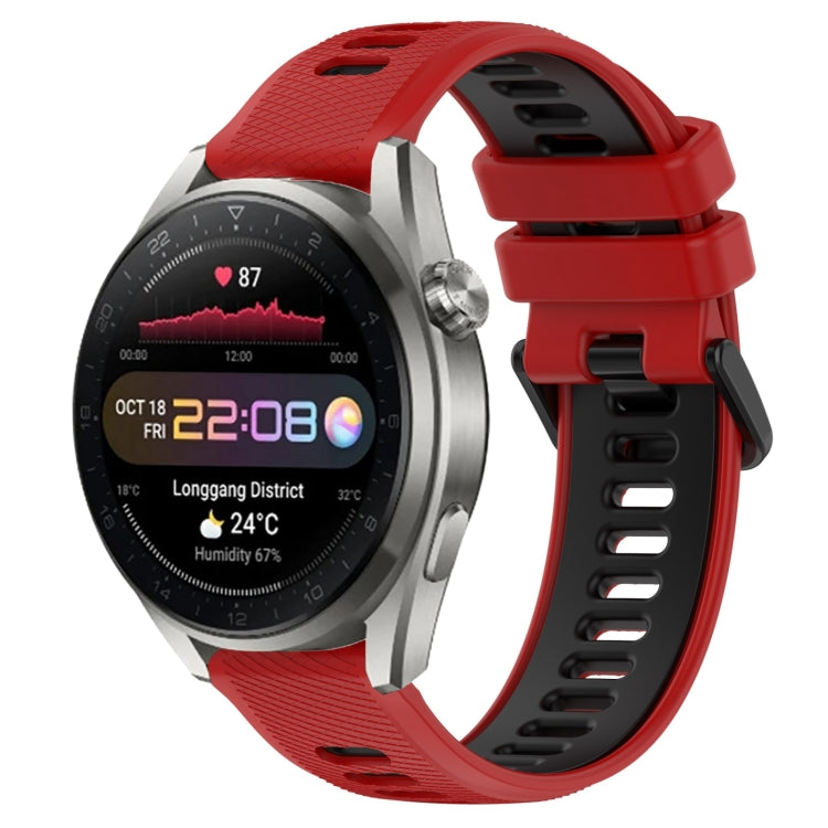 For Huawei Watch 3 Pro New 22mm Sports Two-Color Silicone Watch Band(Red+Black) - Smart Wear by PMC TechLife | Online Shopping South Africa | PMC TechLife