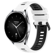 For Xiaomi Watch S2 42mm 22mm Sports Two-Color Silicone Watch Band(White+Black)