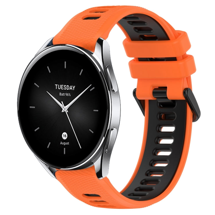 For Xiaomi Watch S2 42mm 22mm Sports Two-Color Silicone Watch Band(Orange+Black) -  by PMC TechLife | Online Shopping South Africa | PMC TechLife