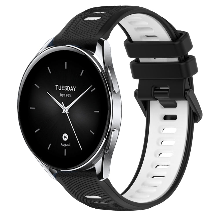 For Xiaomi Watch S2 42mm 22mm Sports Two-Color Silicone Watch Band(Black+White) - Smart Wear by PMC TechLife | Online Shopping South Africa | PMC TechLife