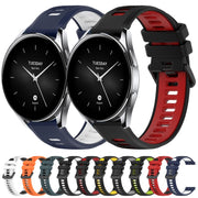 For Xiaomi MI Watch S1 Pro 22mm Sports Two-Color Silicone Watch Band(Olive Green+Black)
