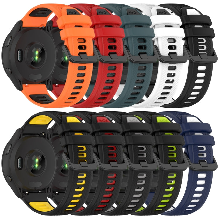 For Xiaomi MI Watch Color 22mm Sports Two-Color Silicone Watch Band(Black+Yellow)