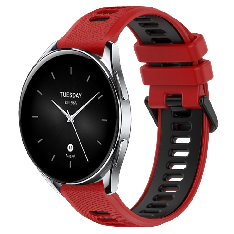 For Xiaomi Watch S2 46mm 22mm Sports Two-Color Silicone Watch Band(Red+Black) - Smart Wear by PMC TechLife | Online Shopping South Africa | PMC TechLife