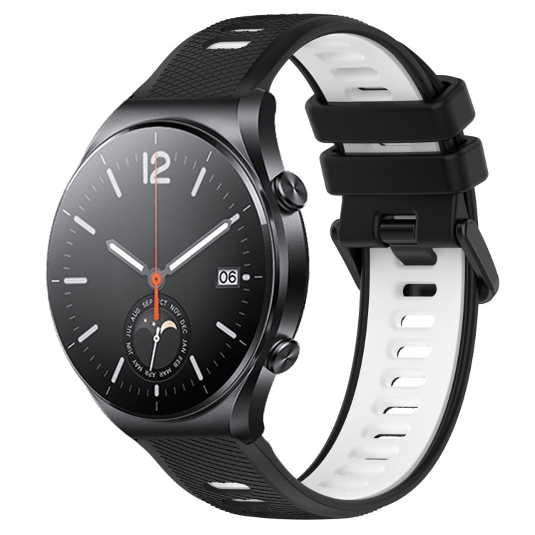 For Xiaomi MI Watch S1 22mm Sports Two-Color Silicone Watch Band(Black+White) -  by PMC TechLife | Online Shopping South Africa | PMC TechLife
