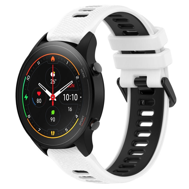For Xiaomi MI Watch S1 Pro 22mm Sports Two-Color Silicone Watch Band(White+Black) - Smart Wear by PMC TechLife | Online Shopping South Africa | PMC TechLife