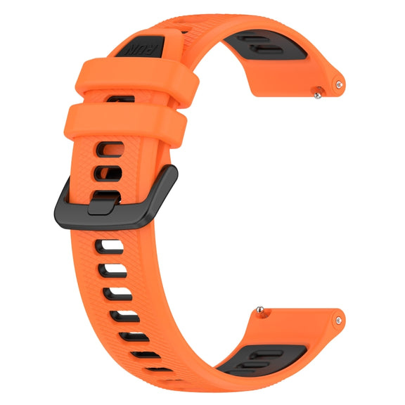 For Xiaomi MI Watch S1 Pro 22mm Sports Two-Color Silicone Watch Band(Orange+Black)
