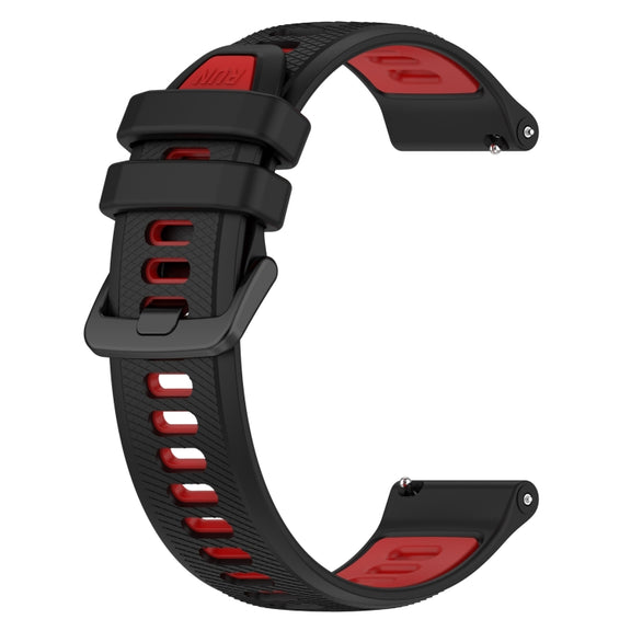 For Xiaomi MI Watch S1 Pro 22mm Sports Two-Color Silicone Watch Band(Black+Red)