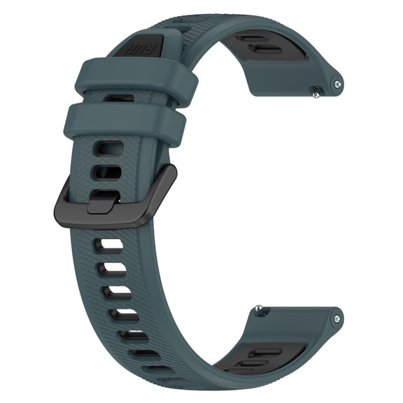 For Xiaomi Watch S1 Active 22mm Sports Two-Color Silicone Watch Band(Olive Green+Black)