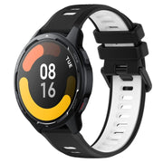For Xiaomi Watch S1 Active 22mm Sports Two-Color Silicone Watch Band(Black+White)