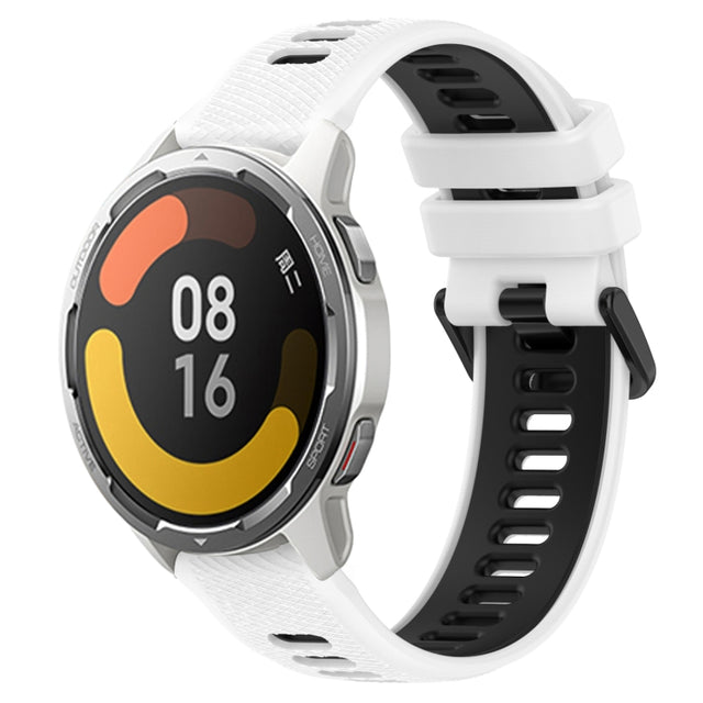 For Xiaomi MI Watch Color 2 22mm Sports Two-Color Silicone Watch Band(White+Black)
