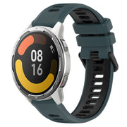 For Xiaomi MI Watch Color 2 22mm Sports Two-Color Silicone Watch Band(Olive Green+Black)